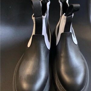 Marni Black and White Combat Boots